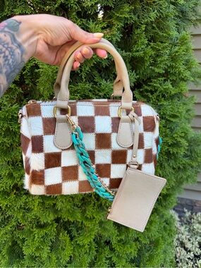 Dani Morgans Exclusive Checkered Cowhide Small Speedy Bag